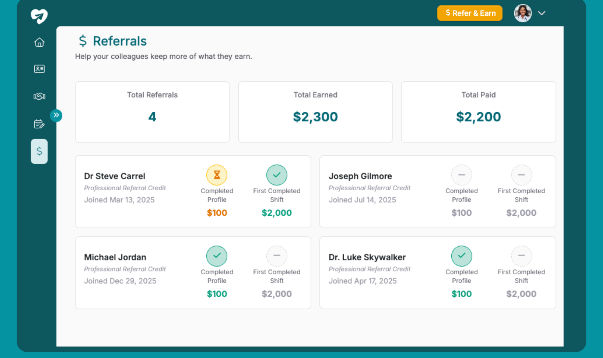 What the Sendit referral program looks like