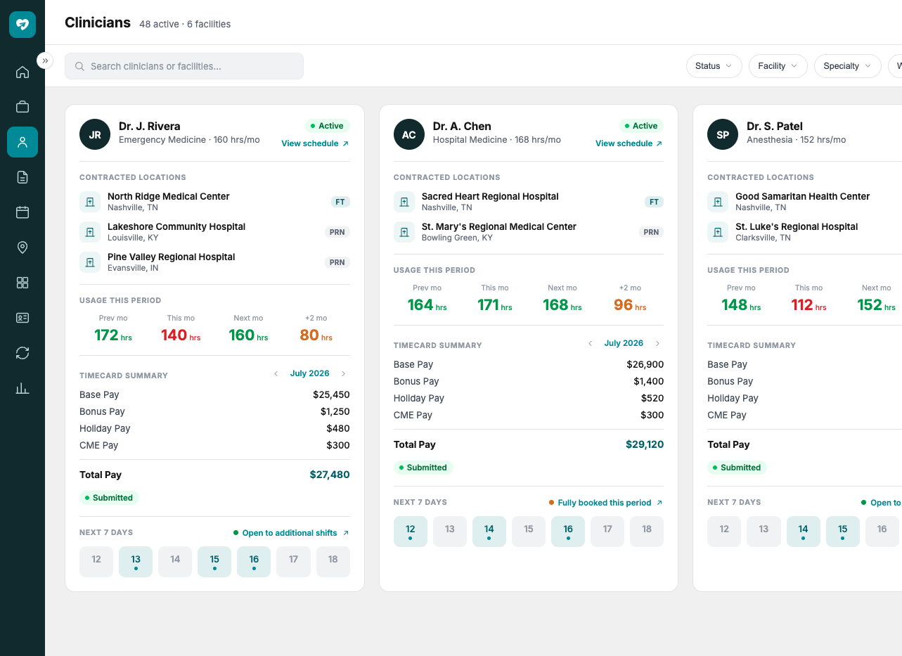 A small illustration of what a provider card could look like on the platform.