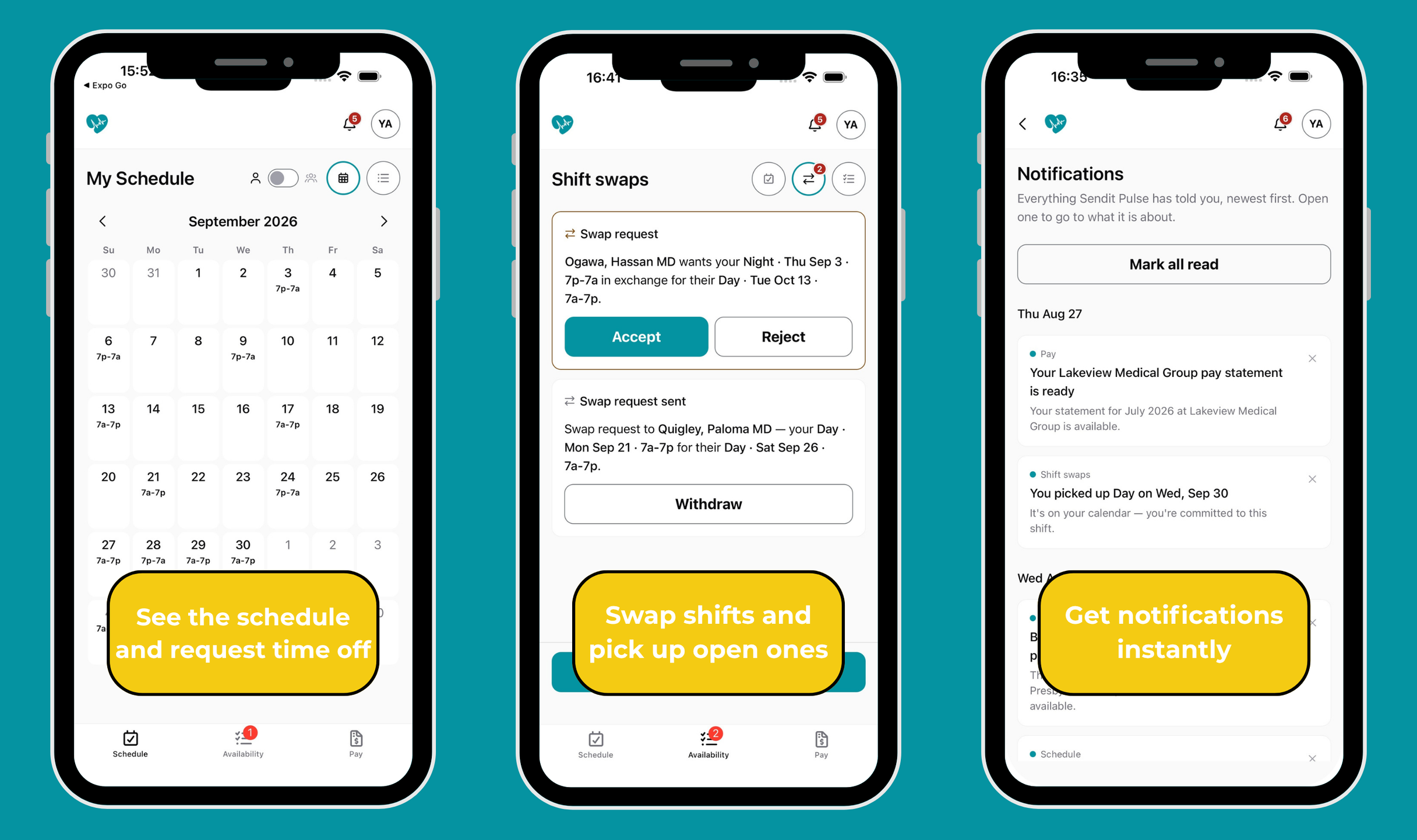 mobile app screenshots